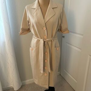 Spiegel Vintage Tan Trench Coat Dress 14